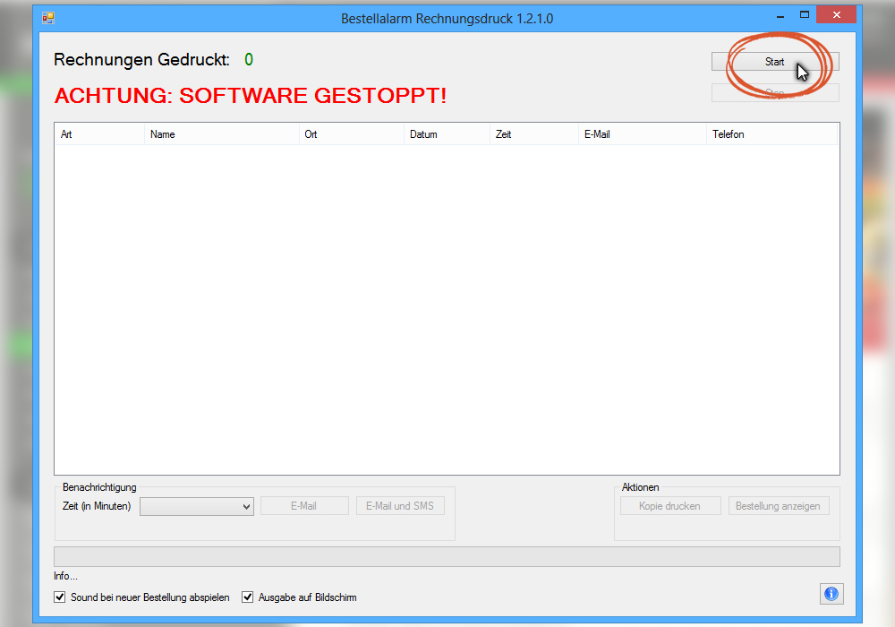 13. Starten der Drucksoftware